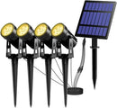 T-SUN Solar Spotlights, 4-in-1 Solar Landscape Spot Lights Outdoor Waterproof Auto ON/Off 5W Separate Solar Panel LED Lights, Solar Lights for Garden, Yard, Driveway, Pool Area(Warm White-3000K) by GreenHaven Gardens