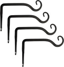 Mkono Hanging Plant Bracket 6 inch Metal Wall Plant Hook Decorative Plant Hanger for Bird Feeders, Planters, Lanterns, Wind Chimes, Home Decor Indoor Outdoor 4 Pack, Black by GreenHaven Gardens