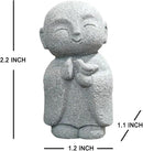 OwMell Japanese Jizo Monk Statue Praying, Buddha Jizo Statue Figurine Memorial Statue Aquarium Decoration for Garden Outdoor Ornament 2.6" - Holding Bird by GreenHaven Gardens