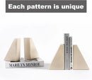 Marble Bookend for Heavy Books, Decorative Bookends for Shelves, Durable and Heavy-Duty Book End for Hardback Books & CDS, Unique Book Stopper & Holder, Sunny Golden, Set of 2 by CozyNest Decor
