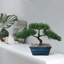 Artificial Bonsai Tree Juniper Faux Plants Indoor Fake Plants Decor with Blue Ceramic Pots for Home Table Office Desk Bathroom Shelf Bedroom Living Room Farmhouse Decorations-Pine by GreenHaven Gardens