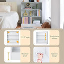 3-Tier Bookshelf with Adjustable Shelves, White Metal Space Saving Storage Shelf Bookcase, Small Open Storage Shelf for Living Room, Home Office, Dinning Room, Pantry (White-36H) by CozyNest Decor
