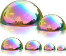 Nerien Gazing Ball, Stainless Steel Garden Mirror Globe, Polished Ornament Sphere, Hollow Floating Reflective Hemisphere, for Home Outdoor Pond Housewarming Swimming Pool Decoration, Gold, 6Pcs Mix by GreenHaven Gardens