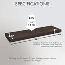 Urban Legacy Reclaimed Barnwood Planks | Floating Shelves for Wall w/Flush Mount Shelf Bracket Set Included | Set of 2 (Coffee Bean, 36"x 4.5"x 2") by CozyNest Decor