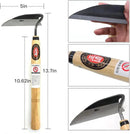 Kana Hoe 217 Japanese Garden Tool - Hand Hoe/Sickle is Perfect for Weeding and Cultivating. The Blade Edge is Very Sharp. (Beige-023) by GreenHaven Gardens