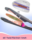 ANGENIL Pro Twist Ceramic Flat Iron 1 Inch, Dual Voltage Hair Straightener and Curler 2 in 1, Multi-Stylers Round Flat Iron Hair Curling Iron, Fast Heating LCD Display, 11 Adjustable Temp (250℉-450 ℉) by CozyNest Decor