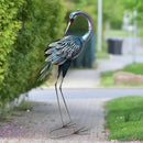 37 Inch Blue Heron Crane Statue, Metal Yard Art Outdoor Decoy, Garden Sculpture for Lawn/Pond Decoration, 1Pc, ORTBL-CR24053A-18 by CozyNest Decor