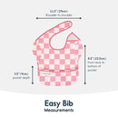 Tiny Twinkle Mess Proof Baby Bibs for Eating - Waterproof, Wipeable Bibs - Toddler Bibs - Travel Friendly - PFAS, PVC, BPA, Phthalate Free - Baby Food Bibs(3 Pack,Checkers Girl) by TinyTreasures Baby Boutique