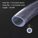 1 1/4" x 1 1/2" Clear Plastic PVC Tubing 5ft Flexible Vinyl Tube, [for Garden Irrigation, Water Hose, Fish Tank, Aquarium] - 31.8mm x 38.1mm by GreenHaven Gardens