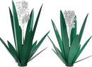 Metal Agave Plant Garden Art, 2 Pack Tequila Rustic Sculpture, Rustic Metal Agave Plants Garden Lawn Home Ornaments, for Yard Stakes, Garden Figurines, Outdoor Patio (2 PCS White Flowers) by GreenHaven Gardens