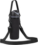 Neoprene Water Bottle Carrier Bag with Adjustable Shoulder Strap for Owala 24 OZ Tumbler, Insulated Water Bottle Cover for Owala FreeSip Insulated Water Bottle (Black, 24 OZ) by TinyTreasures Baby Boutique