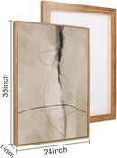 HPINUB Large Modern Abstract Shapes Framed Canvas Wall Art Set,Neutral Black and White Wall Decor,Minimalist Nordic Wall Painting for Living Room,Bedroom,Dining Room,Office -24"x36"x3 by CozyNest Decor