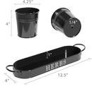 Barnyard Designs Indoor Herb Garden Planter Set with Tray, Metal Windowsill Plant Pots with Drainage for Outdoor or Indoor Plants, Set/3 (Black) by GreenHaven Gardens
