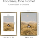 Homeforia A4 Picture Frame Bronze, High End Metal 8.3 x 11.7 inch Brass Poster Frames with Mat 5.8 by 8.3 Print, A4 Frames Matted to A5 Photo, 8.3x11.7 Wall or Tabletop Frame, Tempered Glass, Set of 1 by CozyNest Decor