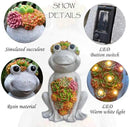 Large Frog Solar Garden Outdoor Statues with Succulent and 8 LED Lights,Outside Solar Frog Art Decor for Lawn,Yard, Balcony Ornament by GreenHaven Gardens