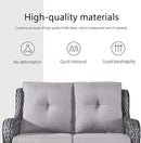 5 Piece Outdoor Patio Furniture Set - Wicker Furniture Patio Conversation Set, Outdoor Swivel Rocker Chairs with Loveseat Sofa and 2 Ottomans for Small Space, Gray Cushion by GreenHaven Gardens