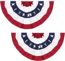 3 x 6 Ft American Pleated Fan Flag, USA Patriotic Half Fan Bunting Flag, 4th of July Decorations Flags (Set of 2) by GreenHaven Gardens