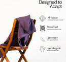 Salt Earth GOTS Certified 100% Organic Cotton Throw Blanket, 60" X 80" Blankets & Throws for Bed, Throw Blanket for Couch,Modern & Cozy Blanket, All Season Waffle Blanket, Soft Blanket (Plum Perfect) by TinyTreasures Baby Boutique