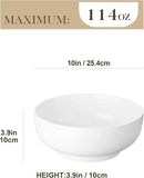 MALACASA Serving Bowls, 114 OZ(10") Extra Large Salad Bowls Set of 2, Porcelain White Serving Bowls for Salad, Soup, Pasta and Dinner, Large Ceramic Bowl Set for Entertaining, Series REGULAR by CozyNest Decor