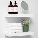 Homeforia White Floating Shelves 16 inch, High End Solid Real Wood 16inch Bathroom Floating Shelf for Wall Mounted, White Wooden 16 Floating Shelves, Heavy Duty Bracket, 16 X 6.5 X 1.75 inch, Set of 3 by CozyNest Decor