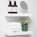 Homeforia White Floating Shelves 16 inch, High End Solid Real Wood 16inch Bathroom Floating Shelf for Wall Mounted, White Wooden 16 Floating Shelves, Heavy Duty Bracket, 16 X 6.5 X 1.75 inch, Set of 2 by CozyNest Decor
