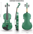 Beginner Violin 4/4, Full Size Violin for Adults, Teens, Student, Acoustic Fiddle Kit with Hard Case, Bow, Rosin, Bridge, Learners Age 12+ (Green) by TinyTreasures Baby Boutique