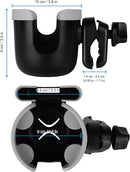 Accmor Stroller Cup Holder with Phone Holder, Bike Cup Holder, Universal Cup Holder for Uppababy Nuna Doona Strollers, 2-in-1 Cup Phone Holder for Stroller, Bike, Wheelchair, Walker, Scooter by TinyTreasures Baby Boutique