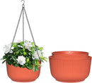 Hanging Planters for Indoor Plants, 3 Pack Plant Hanger Outdoor with Drainage Holes, Self Watering Hanging Basket Flower Pot for Garden Home Decor, 9/10/11 Inch, Orange by GreenHaven Gardens