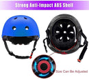 Adjustable Helmet for Ages 3-16 Kids Toddler Boys Girls Youth,Protective Gear with Elbow Knee Wrist Pads for Multi-Sports Skateboarding Bike Riding Scooter Inline skatings Longboard Roller Skate by TinyTreasures Baby Boutique