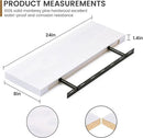 Farmhouse Floating Shelves - 8 Inch Deep Rustic Wood Wall Shelf - Premium Solid Pine Wood Storage Shelf Display Shelf for Kitchen Living Room Bedroom - 24"W x 8"D - Set of 2 - White Color by CozyNest Decor