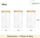 Glass Jars with Bamboo Lids (40oz in 3 Pack), Glass Food Jars and Canisters Sets, Pantry Food Storage Jars with Airtight Lids, Large Glass Canisters with lids by CozyNest Decor