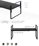 Nxconsu Cabinet Shelf Expandable Height Adjustable Shelf Organizer Riser for Kitchen Cabinet Pantry Cupboard Under Sink Countertop Organization Storage Space Saver Stackable Heavy Duty Metal Black XXL by CozyNest Decor