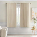 MIULEE Cream Beige Back Tab Light Blocking Curtains 63 Inch Length 2 Panels Set for Living Room Bedroom Privacy, Rod Pocket/Pinch Pleat Thermal Insulated Room Darkening Pleated Blackout Drapes by TinyTreasures Baby Boutique