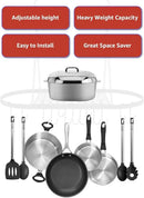 Sorbus® Pot and Pan Rack for Ceiling with Hooks — Decorative Oval Mounted Storage Rack — Multi-Purpose Organizer for Home, Restaurant, Kitchen Cookware, Utensils, Books, Household (Hanging Black) by CozyNest Decor