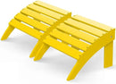 GREENVINES Adirondack-Ottoman | Set of 2 | HDPE Plastic | Outdoor Footrest | All Weather | Foot Rest | Foot Stool | Yellow | for Adirondack Chair | for Patio Backyard Pool by CozyNest Decor