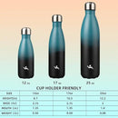 Insulated Water Bottles,17 oz Double Wall Stainless Steel Vacumm Metal Flask for Sports Travel,Indigo Black by CozyNest Decor