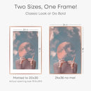 Homeforia 24 x 36 Poster Frame Rose Gold, Premium 24x36 Puzzle Frame Metal Matted to 20x30 Photo, 36 x 24 Picture Frame with Mat for 20 x 30 Photo, Tempered Glass, Wall Hook Included, Set of 1 by CozyNest Decor