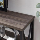 LVB Rustic Console Table, Industrial Modern Sofa Table Behind Couch, Long Metal Wood Entryway Table with Storage Shelf, Farmhouse Foyer Hallway Table for Home Living Room Bedroom, Dark Gray Oak, 63 in by CozyNest Decor