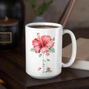 Personalized Hibiscus Blossom Design Mug, Custom Name Vibrant Flower Coffee Cup, Customized Mug For Floral Enthusiasts, Novelty Hibiscus Flower Ceramic Cup 11oz 15oz, Gift For Women by CozyNest Decor