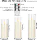 Set of 24 Flameless Led Battery Opeated (D2.2'' x H5''6''7'') Realistic Moving Wick Candles with 10-Key Remotes and Cycling 24 Hours Timer by CozyNest Decor