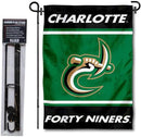 College Flags & Banners Co. Charlotte 49ers Garden Flag with Stand Holder by GreenHaven Gardens