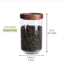 Glass Tea Canister, 25 FL OZ/ 750ml Bulk Food Storage Jar with Airtight Acacia Lid, Glass Food Container for Loose Leaf Tea, Coffee Bean(6 inch high) by CozyNest Decor