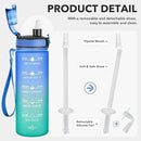 Enerbone Water Bottle, Leakproof BPA & Toxic Free, Motivational Water Bottle with Times to Drink and Straw, Fitness Sports Water Bottle with Strap for Office, Gym, Outdoor Sports by CozyNest Decor