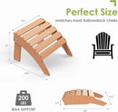 GREENVINES Adirondack-Ottoman | HDPE Plastic | Outdoor Footrest | All Weather | Foot Rest | Foot Stool | Teak | for Adirondack Chair | for Patio Backyard Pool by CozyNest Decor