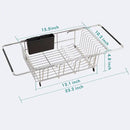 Dish Drying Rack in Sink, Expandable Stainless Steel Dish Drainers for Kitchen Counter, Dish Dryer Rack for Inside Sink, Over The Sink Dish Racks with Utensil Holder, Silver by CozyNest Decor