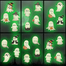 Clothmile Glow in The Dark Halloween Ghost Window Clings, Green Luminous Double-Side Window Stickers for Party Decorations, Home, School, Glass by CozyNest Decor