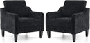 VINGLI Living Room Chairs Set of 2, Black Accent Chair 5.5" Thick Seat Cushion Comfy Chair Soft Chenille Side Chair Upholstered Arm Chair for Bedroom, Play Room, Apartment, Office (Black) by CozyNest Decor
