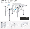 EVER ADVANCED Camping Table, Fold up Lightweight, 4-6 Person Portable Roll up Aluminum Table with Carry Bag for Outdoor, White by GreenHaven Gardens