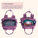 BabbleRoo Diaper Bag Backpack - Baby Essentials Travel Tote - Multi Function Waterproof Diaper Bag, Travel Essentials Baby Bag with Changing Pad, Stroller Straps & Pacifier Case - Unisex, Purple by TinyTreasures Baby Boutique