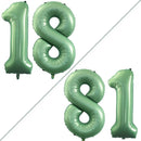 GOER Number 18 Balloons for 18th Birthday Sweet 18 Party Decorations,42 Inch Jumbo Foil Helium 81 Balloons for 81st Birthday Party Decoration (Sage Green) by TinyTreasures Baby Boutique